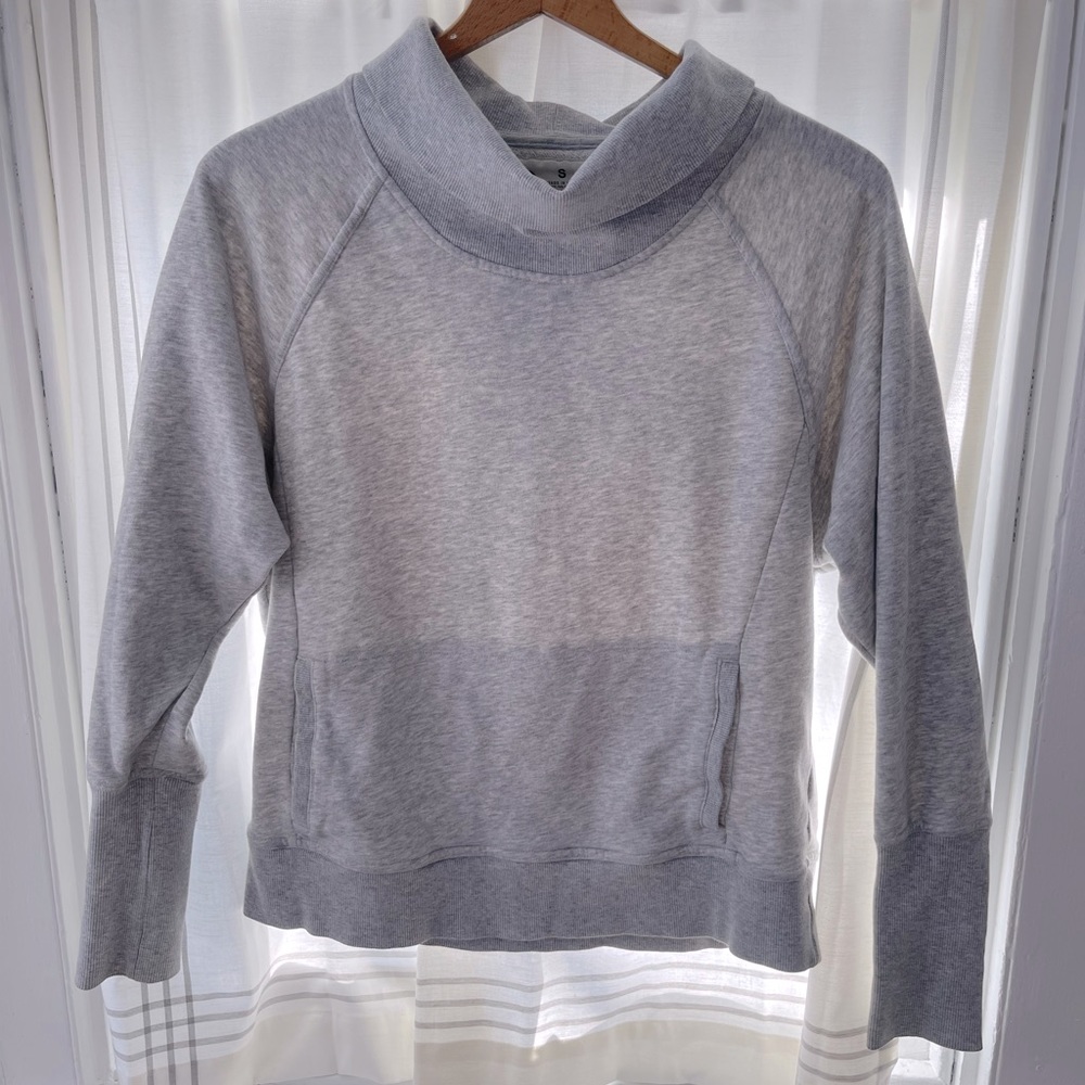 Gray Champion Sweatshirt, Cowl Neck, S